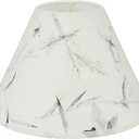 Aspen Creative 58752A, Hardback Empire Transitional UNO Lamp Shade, Off White with Leaves and Petals in Paper, 4" Top x 10" Bottom x 7" Slant Height, Slip 33mm