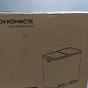 SONGMICS Trash Can, 2 x 8 Gallon (2 x 30 L) Garbage Can for Kitchen, with 15 Trash Bags, 2 Compartments, Plastic Inner Buckets and Hinged Lids, Airtight, Silver and Black ULTB60NL