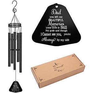 2 Pack Memorial Wind Chimes for Loss of Father Sympathy Gifts Loss of Dad Papa Remembrance Large Angel Windchimes Outside Indoor Garden Home Déco