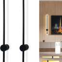 Battery Operated Wall Sconces Set of Two, USB Rechargeable Wall Lights with Remote Control, Dimmable Wireless Wall Lamp, 3 Color Mood Light for Hallway Living Room Bedroom