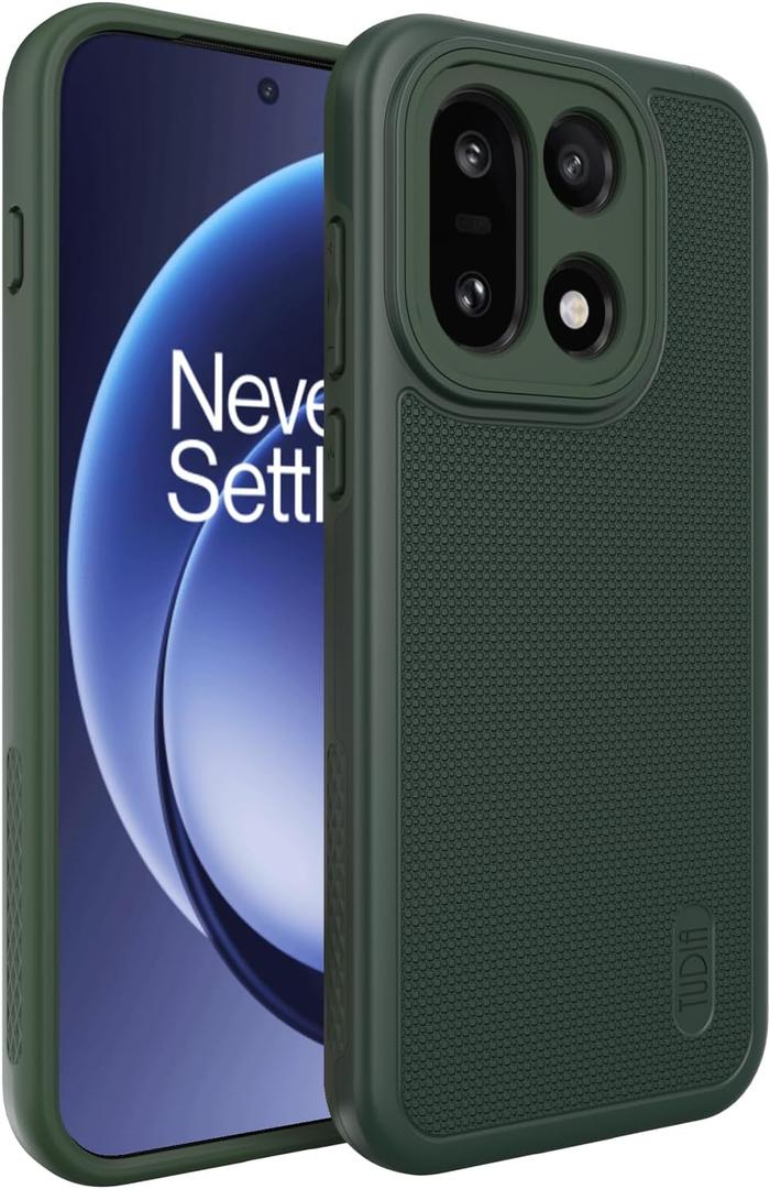TUDIA MergeGrip [Military Grade] for OnePlus 15 5G Case (2025)  [Drop Tested] Dual Layer Shockproof Slim Rugged Heavy Duty Tough Protective Phone Case Cover (Pine Green) (Basic)
