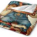 Fall Pumkin Blanket Farmhouse Autumn Harvest Throw Blanket Fall Scarecrow Soft Cozy Fleece Fuzzy Stuff Plush Flannel Gifts for Girls Women Boys Kids Adults 40''x50''