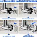 Metal Food Grinder Attachments for KitchenAid Stand Mixers, Meat Grinder, Sausage Stuffer, Perfect Mixer Attachment for KitchenAid Mixers, 15pcs Meat Grinder Accessories Set, Silver
