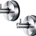 YOHOM Stainless Steel Vacuum Suction Cup Bathroom Shower Holders - Removable Towel Rack, Bathrobe and Loofah Hooks with Brushed Finish