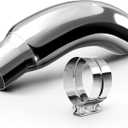 Exhaust Tip, 4 Inch Diesel Exhaust Tip Elbow Tip with a Clamp, 4" inlet 6" Outlet Chrome Exhaust Tip for Pickups, Trucks and Cars