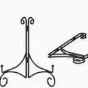 Iron Plate Stand for Display with Folding Design, Picture Stands for Tables, 12 Inch Large Easels for Displaying for Book, Art Piece, Photo and Platter, 12 Black, 2-Pack