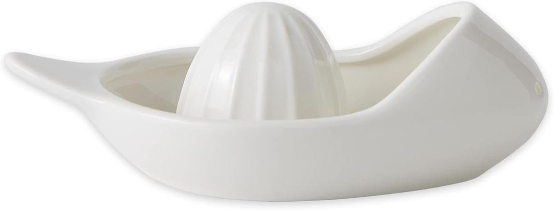 RSVP International Porcelain Kitchen Tool Collection, Citrus Juicer/Stainer, White