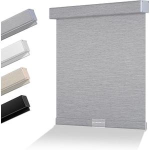 Boolegon Blackout Roller Shades for Windows,Cordless,Jacquard Fabric,Roller Windows Blinds,Thermal Insulated Fabric UV Protection,Window Shades for Home,Office,Bedroom,Door,Blackout-Grey,Custom Now