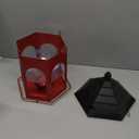 Kingsyard Metal Bird Feeder for Outdoors Hanging, 3 lbs Seed Feeder, Wild Bird Feeders for Garden Cardinal Finch Bluebird, Easy to Fill & Clean, Red