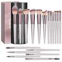 BS-MALL Makeup Brush Set 18 Pcs Premium Synthetic Foundation Powder Concealers Eye shadows Blush Makeup Brushes with black case (B-Brown)