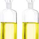 Olive Oil Dispenser, Olive Oil Vinegar Cruet, Cooking Wine Container Salad Dressing Glass Oil Bottle, Vinaigrette Oil Dispenser for Kitchen or BBQ (17oz, Set of 2)