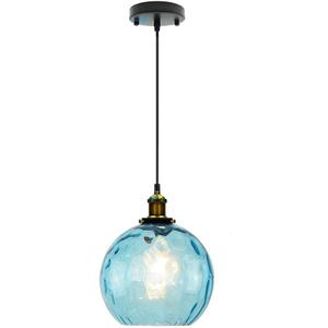 Pendant Light Shade Industrial Hanging Lights Fixtures Ceiling Outdoor Pendant Lighting for Kitchen Island Dining Room Unique Lamp in Kitchen Farmhouse Bedroom (Blue, 7.8 Inches)