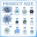 LACGO 48 PCS Fake Flowers Heads - Artificial Flower Heads Bulk Silk Faux Flower for Crafts Cake Blossom Wreath Garland Bouquets for Crafts Wedding Bridal Party Baby Shower Home Decoration(Blue)