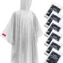 Hitituto Rain Ponchos for Adults - Extra Long Emergency Poncho with Hood, 6/12/24 Family Pack Raincoat, Home Survival Kits (One Size Tall)