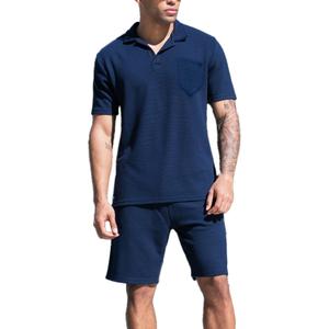TUVEKE Men's Polo Shirt and Shorts Set Casual Waffle Knit Tracksuit Set for Men Summer Outfits 2 Piece Short Set (M) TUVEKE Men's Polo Shirt and Shorts Set Casual Waffle Knit Tracksuit Set for Men Summer Outfits 2 Piece Short Set (M)