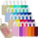 qiqee 600Pcs Mini Paper Gift Bags with Handles - Party Favor Bags - 24 Solid Colors(12×15×6cm / 4.5"×6"×2.5"), 1 Count