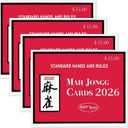 Mahjong Cards 2026,2026 American Mah Jong Rule Cards, Large Print Easy to Read Mahjong Standard Hands & Reference Cards, 4-Pack