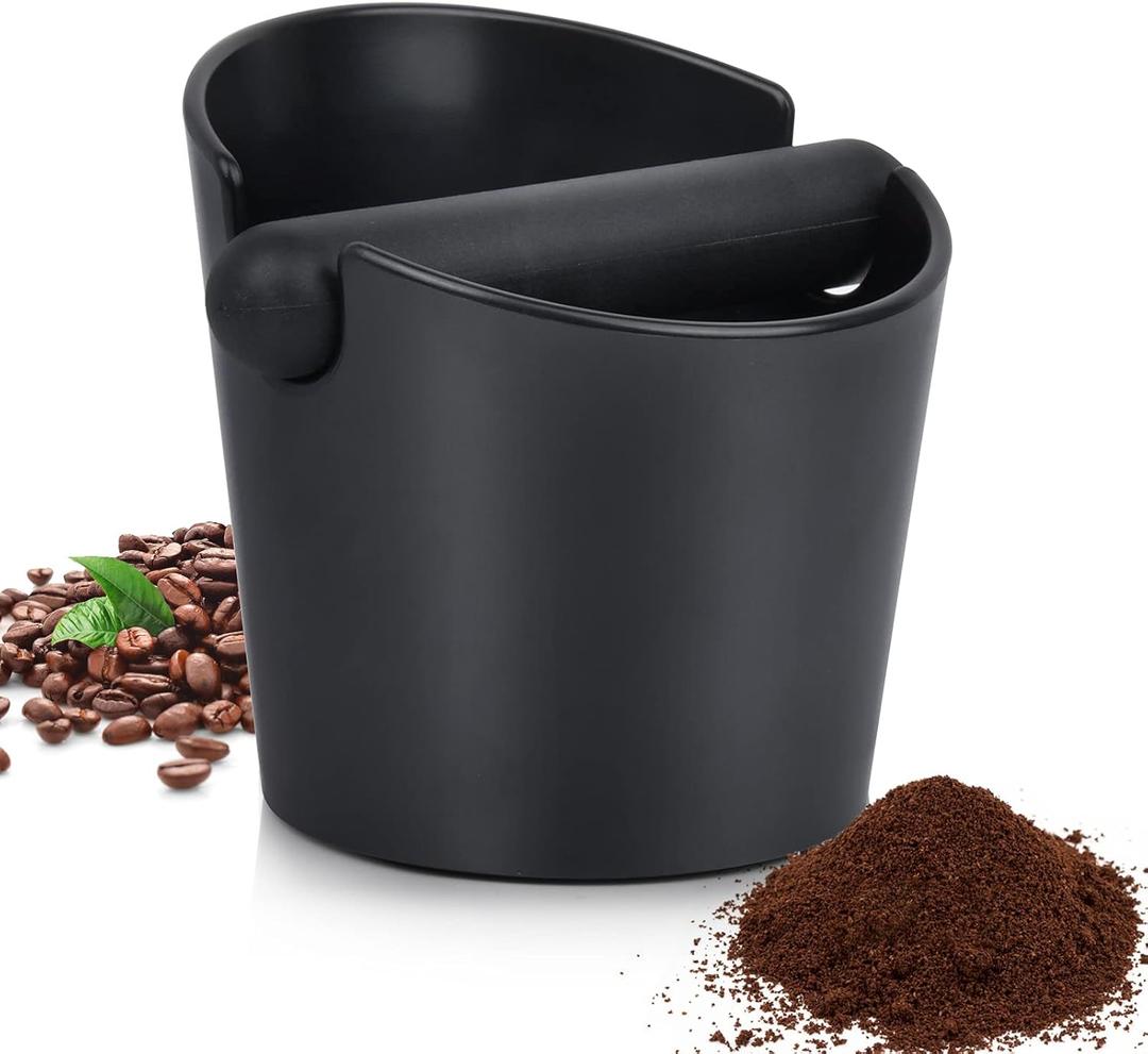Espresso Knock Box,4.8 Inch Coffee Ground Knock Box, Shock-Absorbent Durable Barista Style Knock Container with Removable Knock Bar and Non-Slip Base