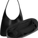 LOUKAYCCI Purse Organizer Insert for Coach Brooklyn 28 Bag Insert Organizer DupontPaper Lightweight Purse Insert (Black&Black) (No Zipper)