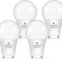GU24 LED Light Bulb, 2700K Warm White, 60W Equivalent, 900 Lumens CRI 85+, 2 Prong GU24 Light Bulbs A19 Shape, 9W LED Twist and Lock Pin Base with Two Prongs for CFL Replacement, Non-Dimmable 4 Pack