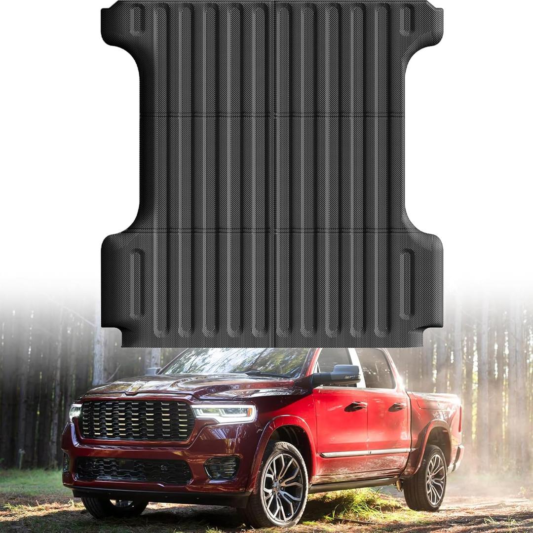 Truck Bed Mat Bed Liner Fit for Ram 1500/1500 RHO 2019-2026 & RAM 1500 Classic 2019-2024 Short Bed (5.7 FT / 67.4inches) Not for Rambox, All Weather Protection TPE Pickup Car Bed Mat