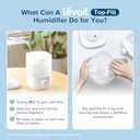 LEVOIT Top Fill Humidifiers for Bedroom, 2.5L Tank for Large Room, Easy to Fill & Clean, 28dB Quiet Cool Mist Air Humidifier for Home Baby Nursery & Plants, Auto Shut-off and BPA-Free for Safety, 25H (White)