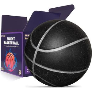 Silent Basketball Size 7 (29.5") Noiseless Indoor Basketball for Quiet Dribbling and Indoor Training, Pro Grooved Airless PU Foam Basketball Real Feel Higher Bounce Quieter