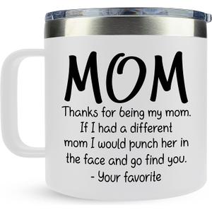 Gifts for Mom from Daughter, Son - Christmas Gifts for Mom, Wife, Women - Moms Birthday Gift Ideas, Cool Birthday gifts for Moms, Mothers - Best mom Mug, 14 OZ Stainless Steel moms Coffee Mug