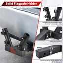 GADFISH Trailer Hitch Flagpole Mount, 2 Mounting Options US Flag Hitch Mount, Universal Flag Hitch Mount for All 2" Receiver, Trailer Hitch Flag Pole Holder for Driving, Black (for 2 Flagpoles)