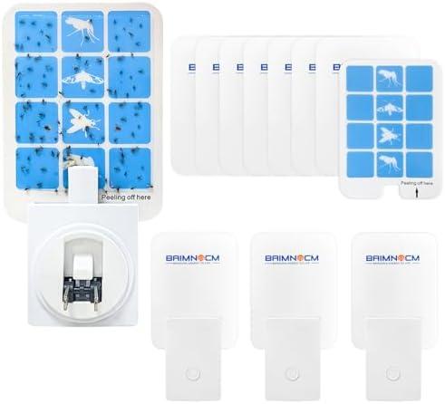 Blue Light Bug Catcher Indoor Plug in, Gnat Traps for House, Indoor Fly Trap for Fruit Fly, Moth and Mosquito, Flying Insect Catcher, 4 Device+8 Refills