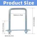 Mellewell 4 Sets M8 Square U Bolts, U Bolts 70mm (2.76") Width 160mm (6.3") Length, Zinc Plated Carbon Steel U Bolt with Nuts, Plate and Washers (70 x 160mm)