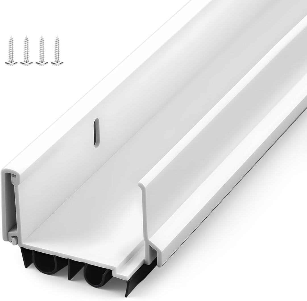FoldTier 1 Pcs 36'' U Shaped Door Sweep for Bottom of Exterior Door, White