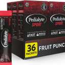 Pedialyte Sport Electrolyte Powder, Fast Hydration with 5 Key Electrolytes for Muscle Support Before, During, & After Exercise, Fruit Punch, 0.49 Oz Sachets 6 Count (Pack of 6)