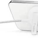Belkin Wireless Charger, Fast Charging Up to 15W w/Official Made-for-MagSafe Module and Pad Style, Metal Kickstand for iPhone 14, 14 Plus, 14 Pro, 14 Pro Max, 13, 12 and Other MagSafe iPhones - White