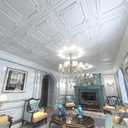Art3d Drop Ceiling Tiles 24x24 in White (12-Pack, 48 Sq.ft), Wainscoting Panels Glue Up 2x2, 12pcs 24"x24"
