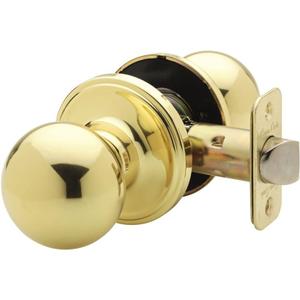 Copper Creek Passage Interior Door Knob  ANSI Grade-3 Certified, Modern Heavy Duty Handle, Easy Install and Reversible for Bedroom, Bathroom & Closets  Polished Brass (1 Pack)