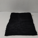 BSICPRO Bathroom Rugs and Mats Sets, 2 Piece Thick Absorbent Chenille Bath Mat Rug Set Non Slip, Soft Shaggy Bath Room Floor Mats for Bathroom, Machine Washable (20" x 47" Plus 16" x 24", Black)