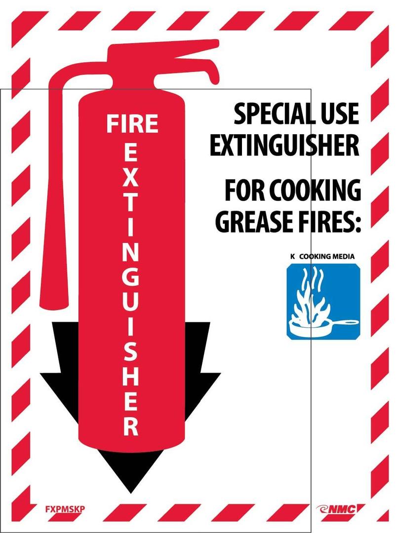 NMC FXPMSKP SPECIAL USE EXTINGUISHER Sign - 9 in. x 12 in. PS Vinyl Fire Extinguisher Safety Sign with Graphic