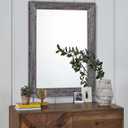 AAZZKANG Wall Mirror with Rectangle Wood Frame Large 26"x18" Rustic Decorative Hanging Mirrors for Bedroom Bathroom Living Room Home Office