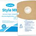 20 Pack Style MM Vacuum Bags, for Eureka Mighty Mite 3670 and 3680 Series Canisters Vacuums, Replaces 60295, 60295A, 60297A Part Vacuum Bags