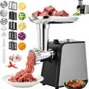 Electric Meat Grinder,8 in 1 Electric Cheese Grater,2800W Max Meat Grinder & Chopper,Stainless Steel Sausage Stuffer Maker for Cheeses, Fruits, Vegetables, Sausages and Minced Meat