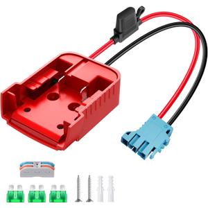 Power Wheel Adapter for Milwaukee M18 Battery Adapter 18V Power Wheel Battery Converter with Wire Harness Connector Compatible with Peg-Perego Children's Riding Toys 12AWG Wire Connector with Switch
