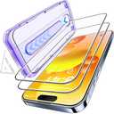 Pack of 2 Opxyl Unbreakable 9H+ Glass for iPhone 15 Pro Max Screen Protector [Military Grade Shatterproof][Full Coverage Protection] HD Screen Protector 15 Pro Max Longest Durable Tempered Glass, 2 Packs