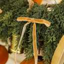 6Pcs Large Velvet Christmas Ball Ornaments 4" Copper Orange Flocked Ornaments Set for Christmas Tree with 10Pcs Velvet Bows Shatterproof Xmas Hanging Decorations for Home Fall Tankgiving Holiday Dcor