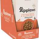 Applaws Natural Chewy Cat Treats, Grain-Free, High Protein, Limited Ingredients, No Artificial Additives or Fillers, Healthy & Nutritious Snack for Cats, Chicken & Salmon (12 x 2.0oz Bags) (EXP 12/16/25)