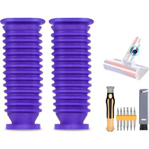 2 Pack Vacuum Lower Duct Hose Kit Compatible with Dyson V6,V7,V8,V10,V11,V15 Soft Roller Cleaner Head,Vacuum Attachment Replacement Parts for Home Cleaning, 1 Set Screwdrivers, 1 Clean Brush