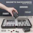 Magnetic Travel Backgammon Sets for Adults - Quality PU Leather Backgammon Board Game for Adults and Kids - 14" Gift for Man Backgammon Board with 32 Magnetic Pieces in PU Leather Case
