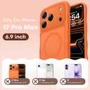 TAURI for iPhone 17 Pro Max Case for Women Girl,with Camera Control, [Compatible with Masafe], Wave Phone Case for iPhone 17 ProMax 6.9", Orange