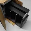 Ikkle Wooden Belt Organizer Box, 10 Compartment Belt & Tie Storage, Closet & Drawer Display Case, Large Holder (Black)