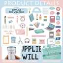 50 Pcs Supplies You Will Need Bulletin Board Set Motivational Bulletin Cutouts Classroom Decorations for Teacher School Whiteboard Classroom Supplies (Boho)